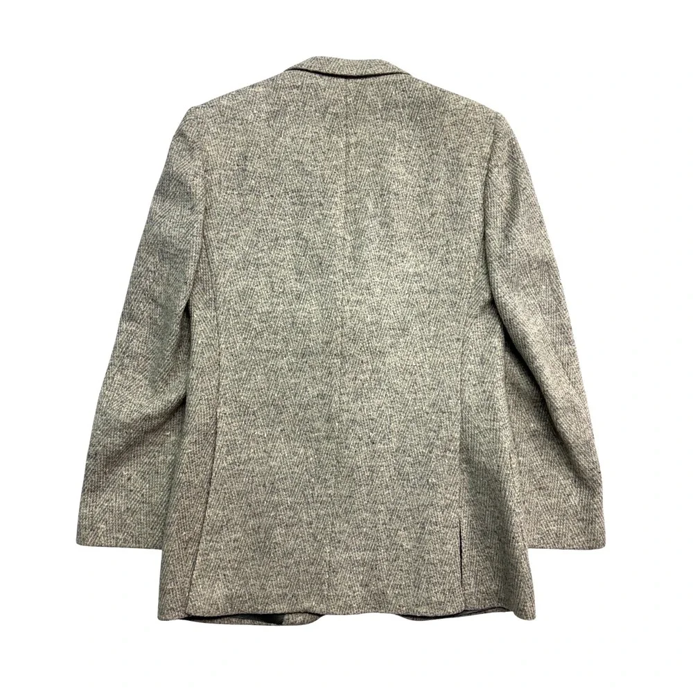 vtg Daniel Hechter 38R Gray Tweed Blazer Jacket Sport Suit Coat 100%‎ Wool